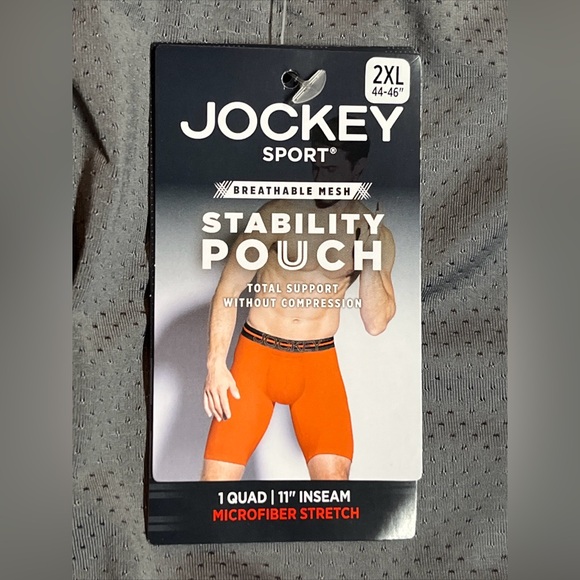 4 Jockey Breathable Mesh Quad Short Brief XXL Gray 11” Inseam Stability Pouch - Picture 8 of 11